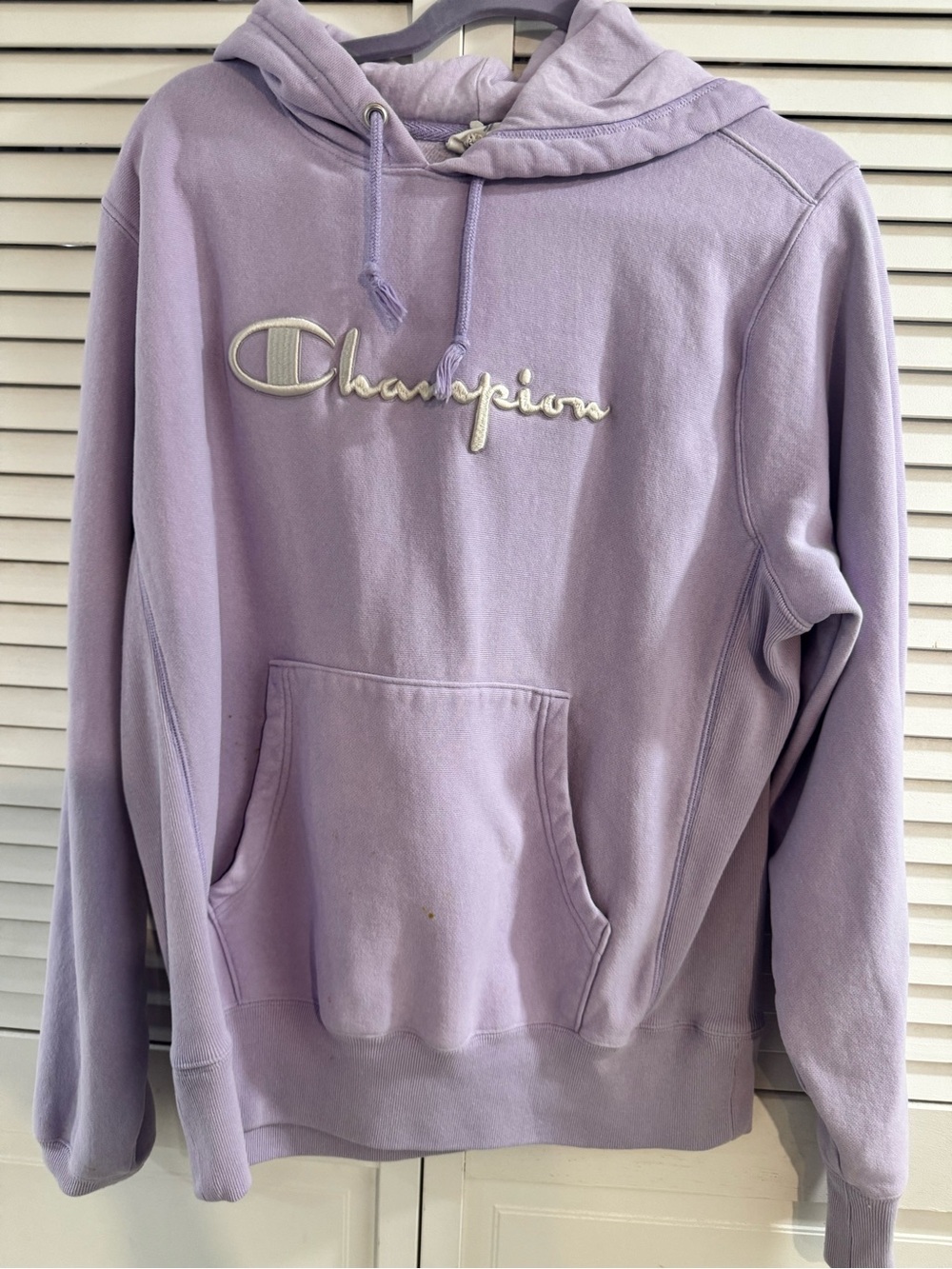 Champion Reserve Weave  Lavender Pullover Hoodie with Script Logo